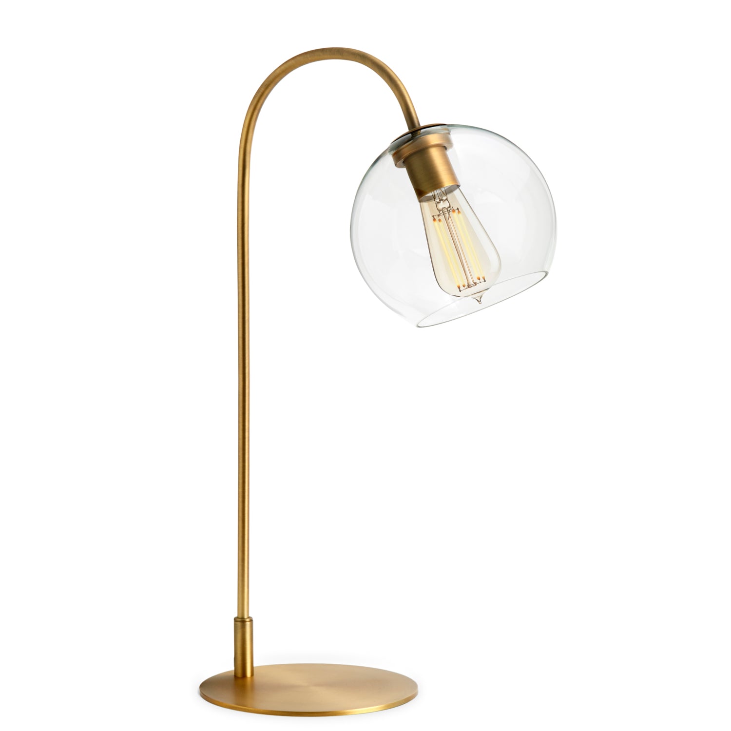 Celeste Table Lamp with Clear Globe, Aged Brass – Lights.com