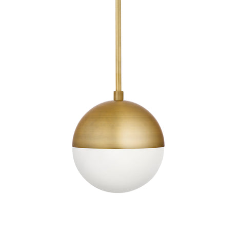 Powell LED 7" Aged Brass Globe Pendant
