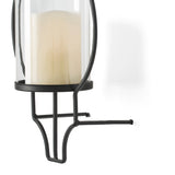 Hurricane Glass Flameless Candle Wall Sconce with Remote, Set of 2