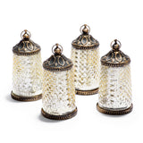 Amira Tall LED Mercury Glass Lanterns, Set of 4