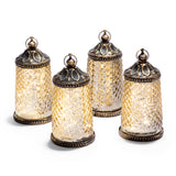 Amira Tall LED Mercury Glass Lanterns, Set of 4