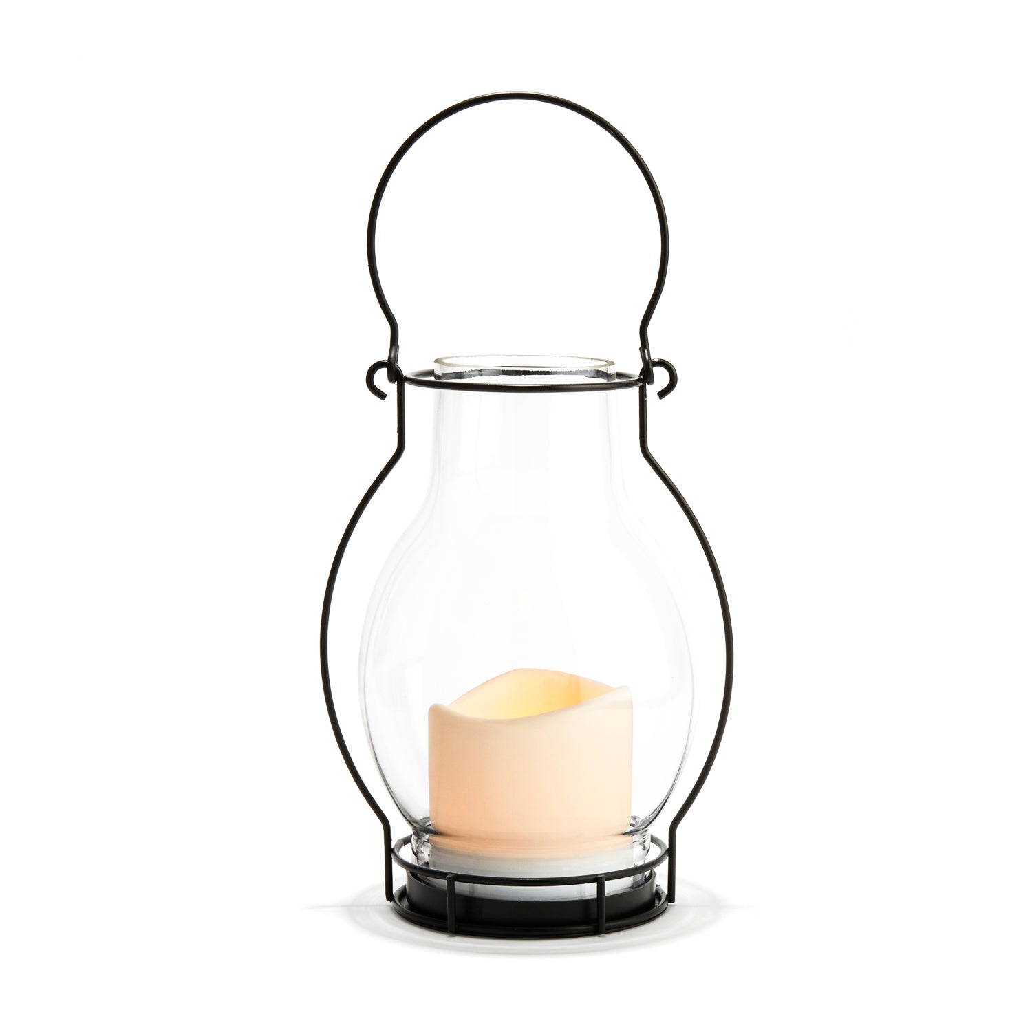 Meri Glass Lantern with Solar Candle