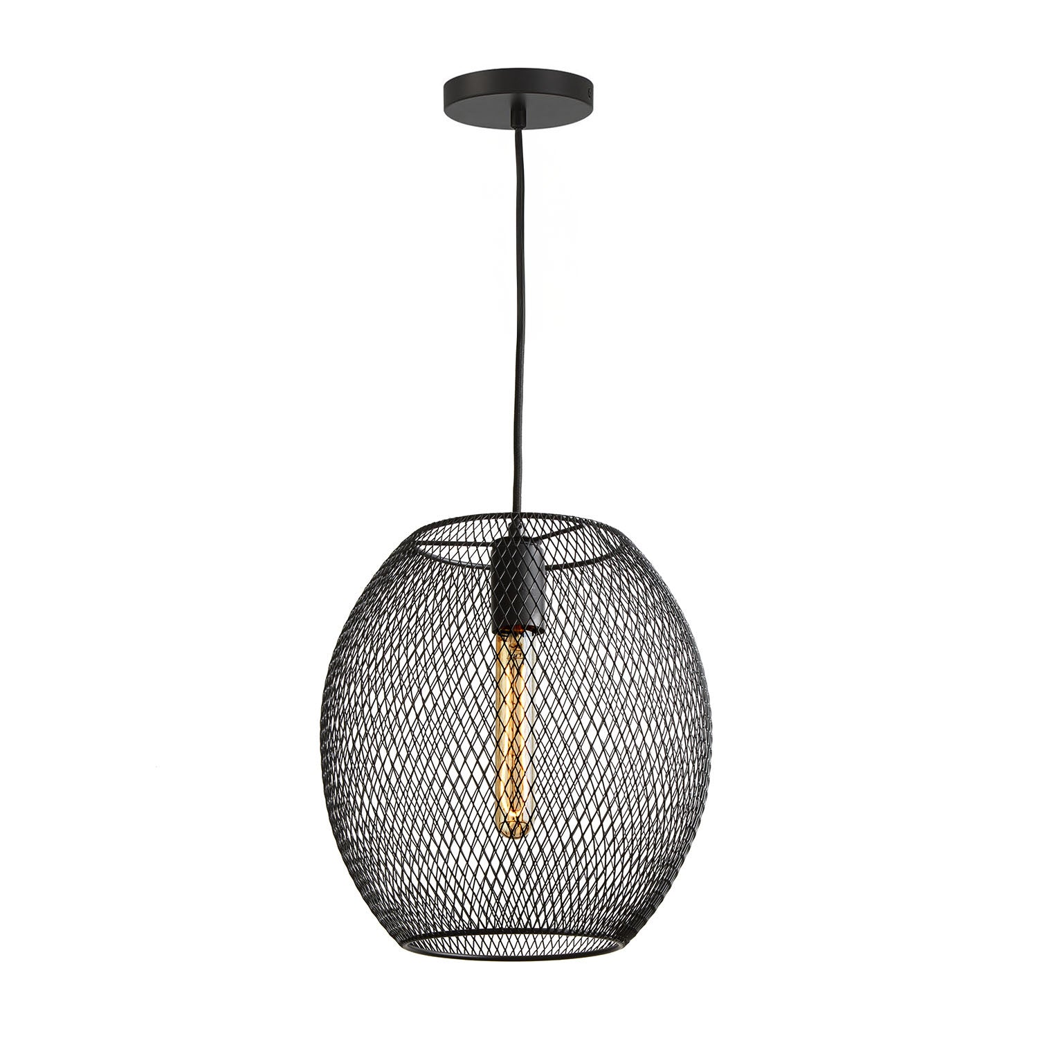 Bergen Oval Pendant, Matte Black