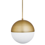 Powell LED 14" Aged Brass Globe Pendant