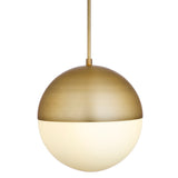 Powell LED 14" Aged Brass Globe Pendant