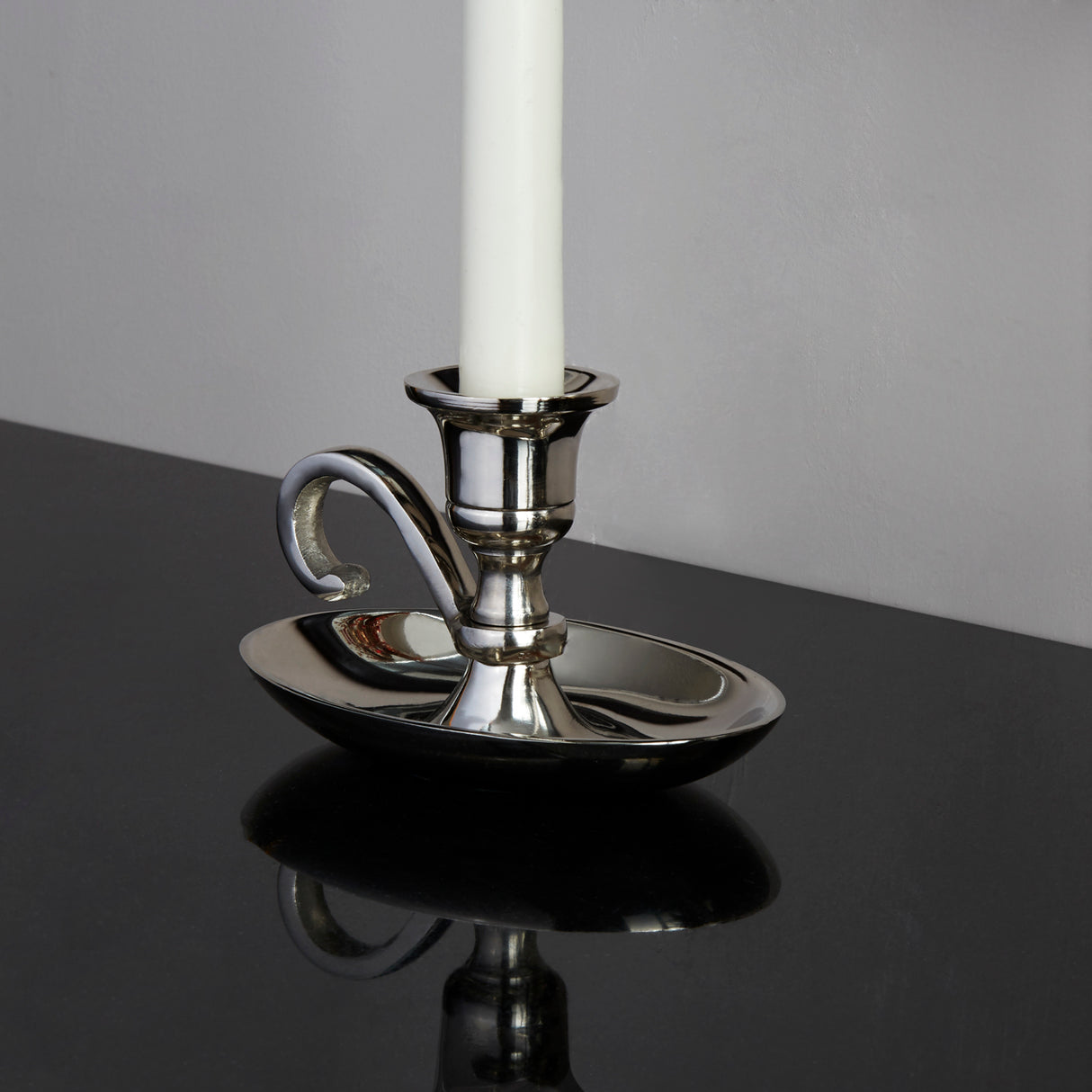 Emory Silver Taper Candle Holder