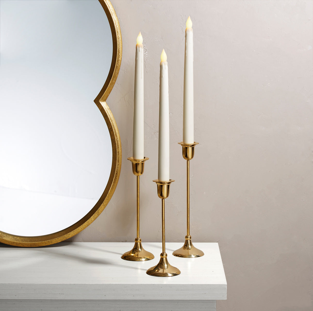 Arden Brass Taper Candle Holder, Medium