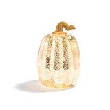 Gold LED Pumpkins with Mercury Glass Finish, Set of 3