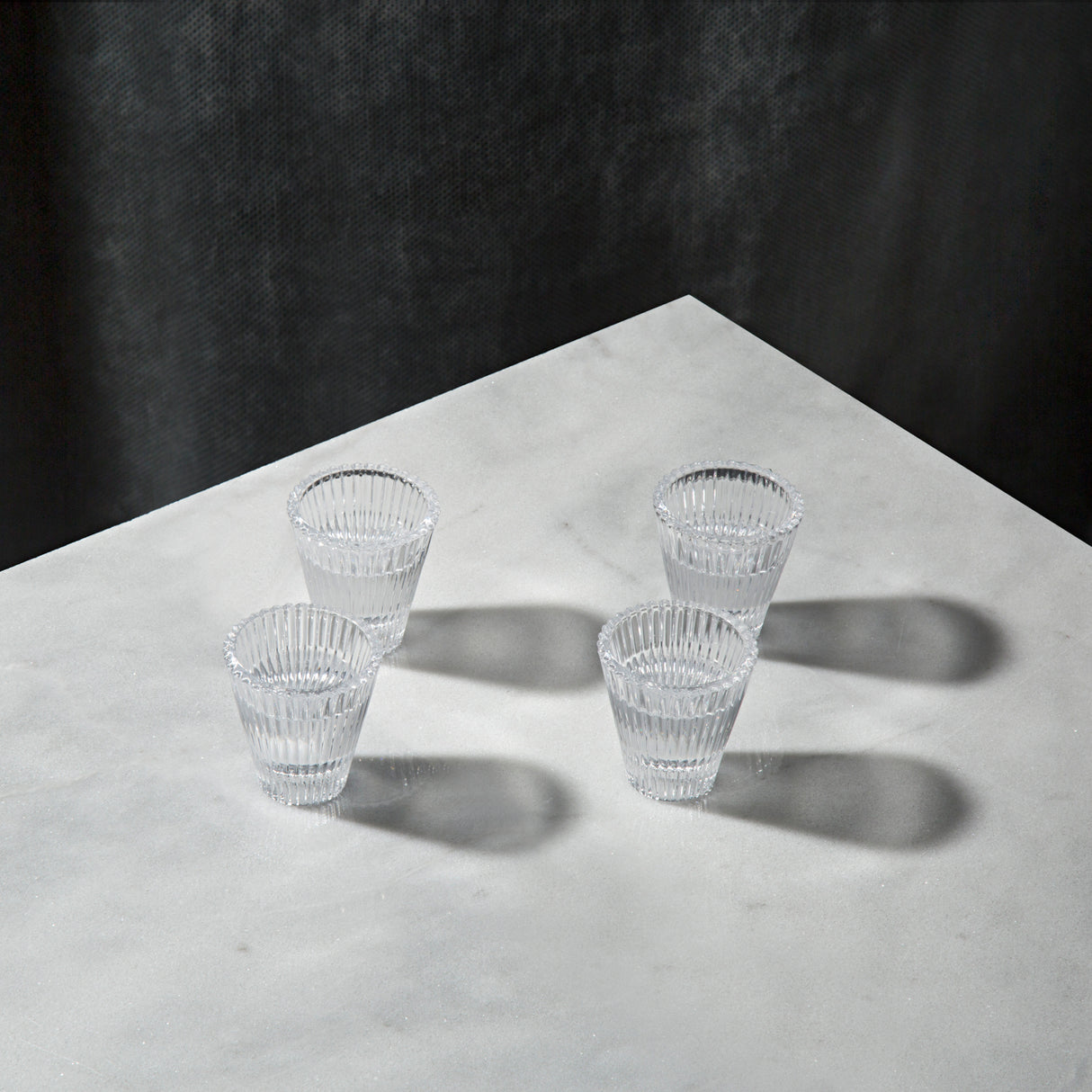 Lucida Reversible Clear Candle Holders, Set of 4