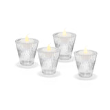 Lucida Reversible Clear Candle Holders, Set of 4