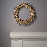 White Berry Wreath with 100 LEDs