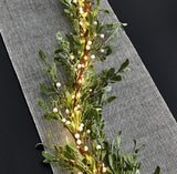 Frosted Mistletoe Garland with 100 LEDs