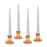 Verrea Amber Taper Candle Holders, Set of 4