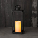 Velo Metal Lantern with Solar LED Candle, Large