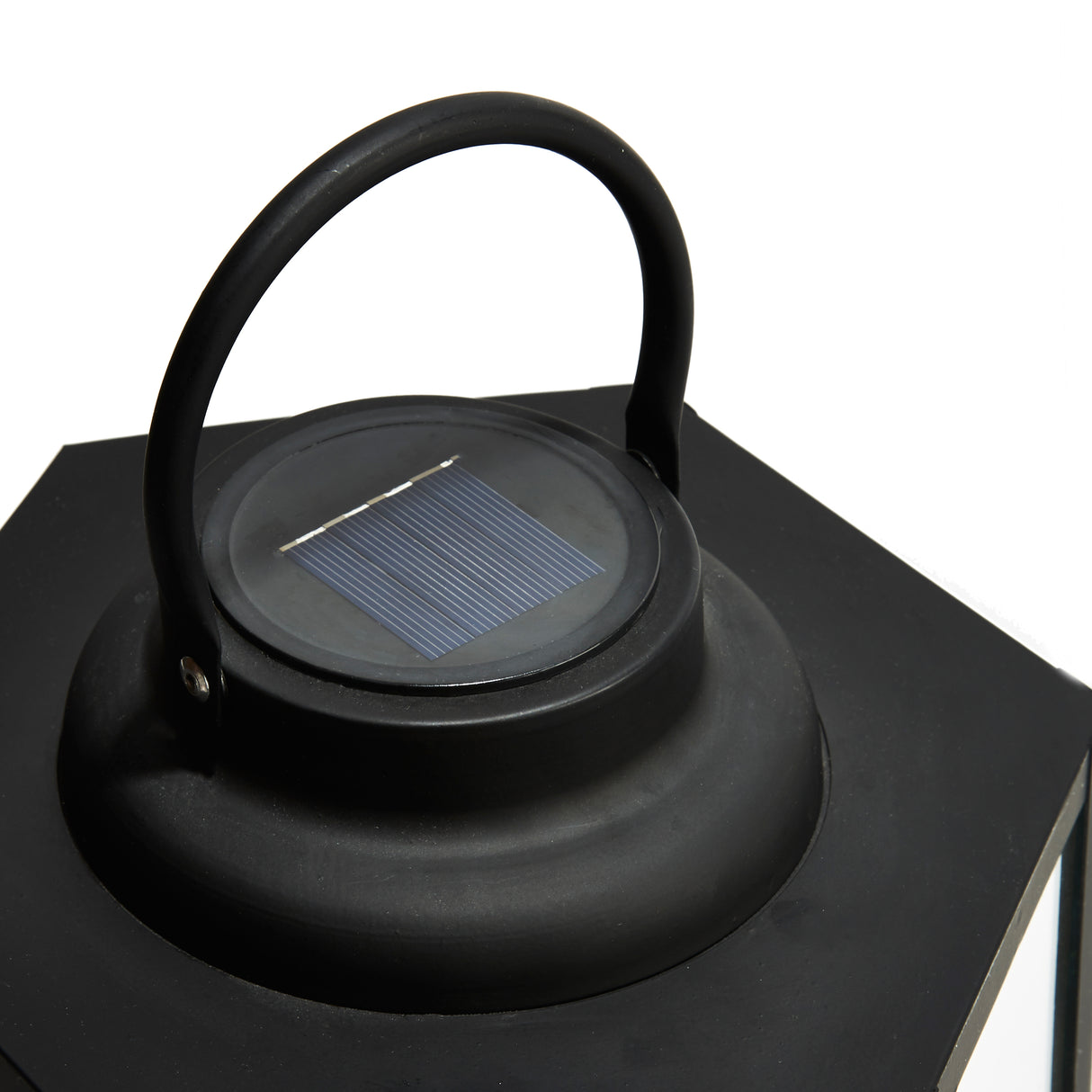 Rigel Hexagonal Metal Lantern with Solar LED Candle, Large