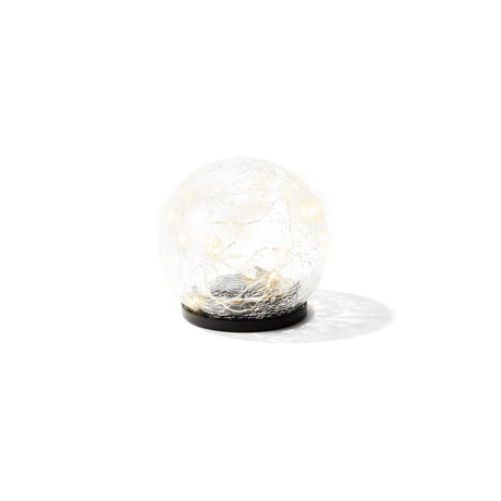 Avalon Solar Crackled Glass Globe, Small
