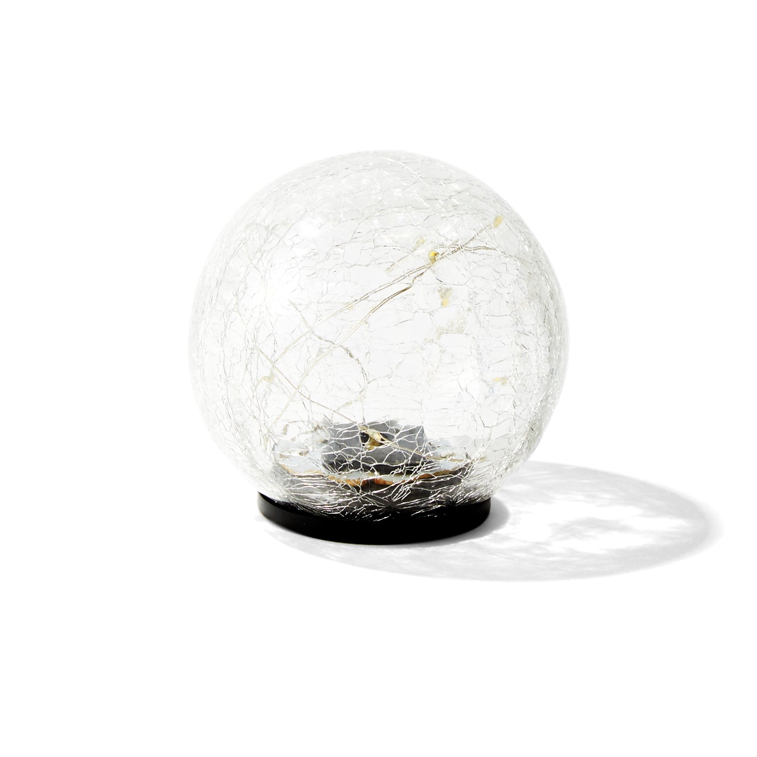 Avalon Solar Crackled Glass Globe, Medium