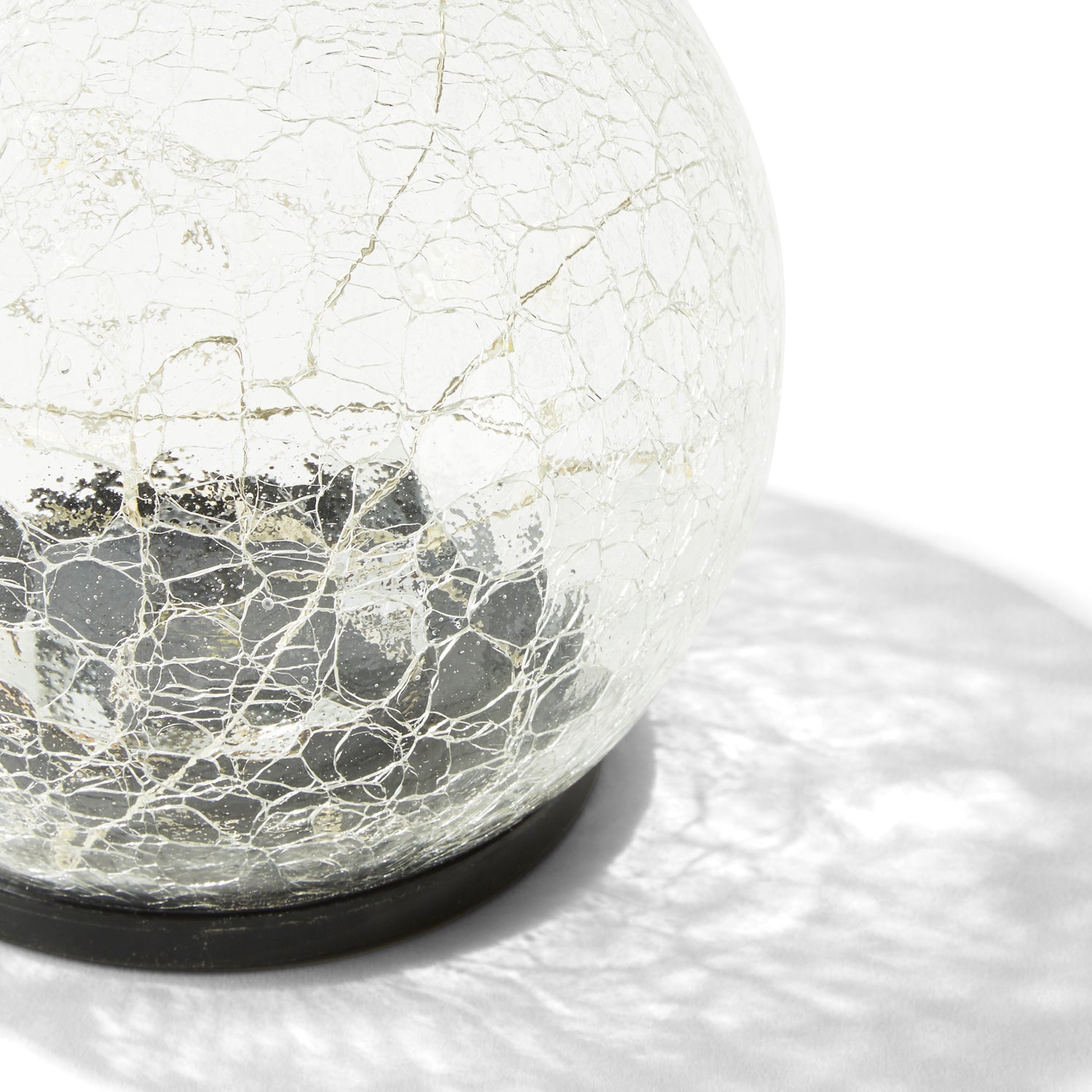 Avalon Solar Crackled Glass Globe, Medium