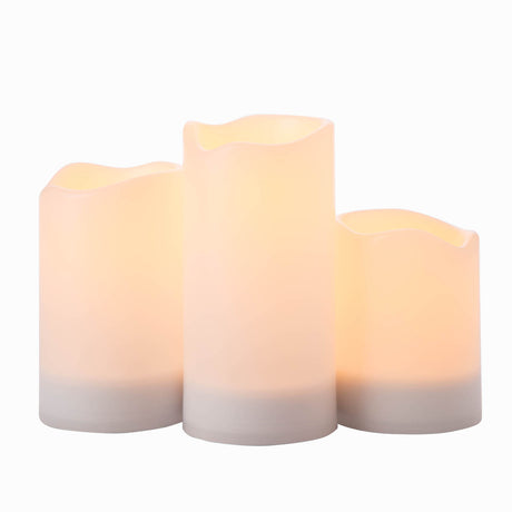 Dionne Solar Powered Outdoor 3" Candles, Set of 3