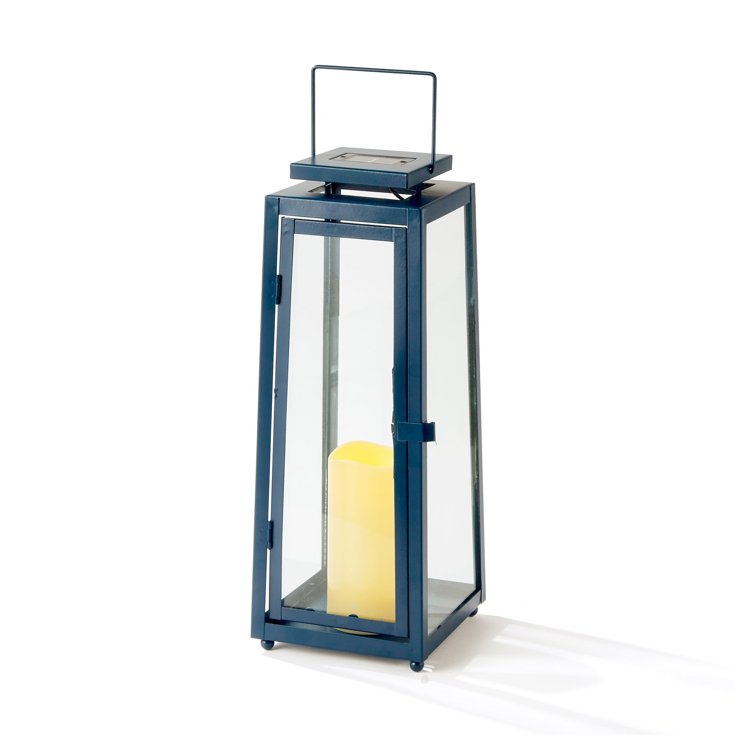 Nantucket Blue Large Solar Metal Lantern