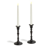 Glaston Taper Candle Holder, Matte Black, Set of 2