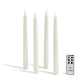 Classic Ivory 10" Drip Wax Flameless Taper Candles, Set of 4