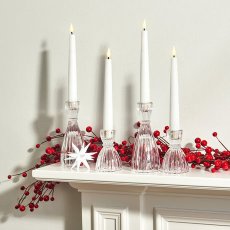 Cecilia Taper Candle Holders, Clear, Set of 2