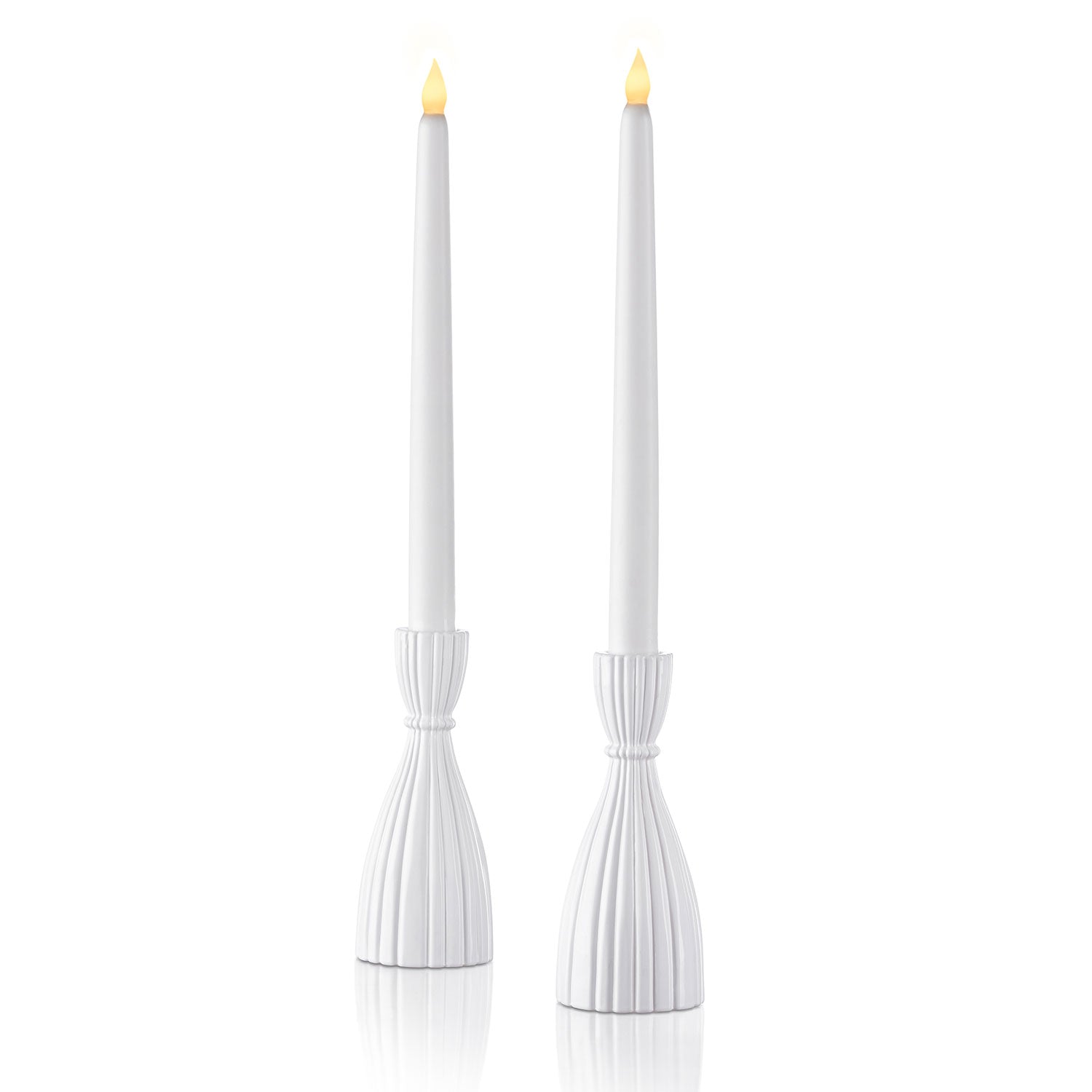 Cecilia Medium Candle Holders Opal White, Set of 2