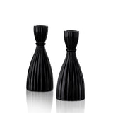 Cecilia Medium Candle Holders in Opal Black,  Set of 2