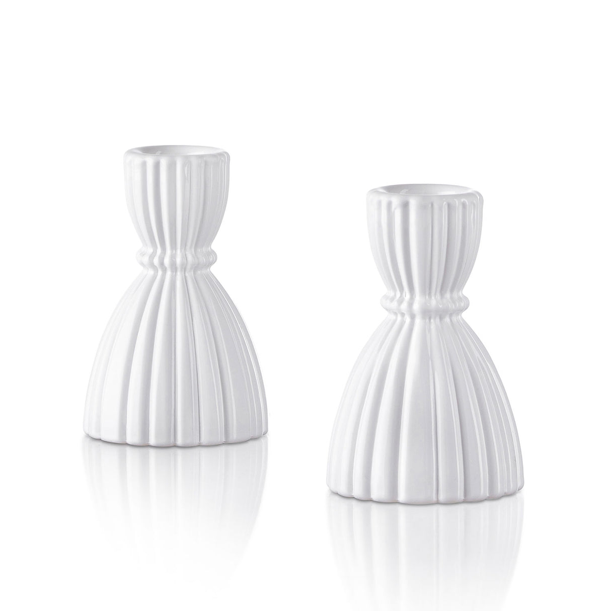 Cecilia Small Candle Holders Opal White, Set of 2