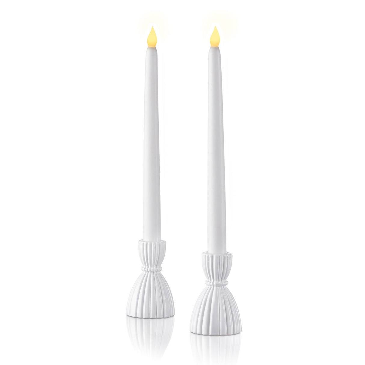 Cecilia Small Candle Holders Opal White, Set of 2