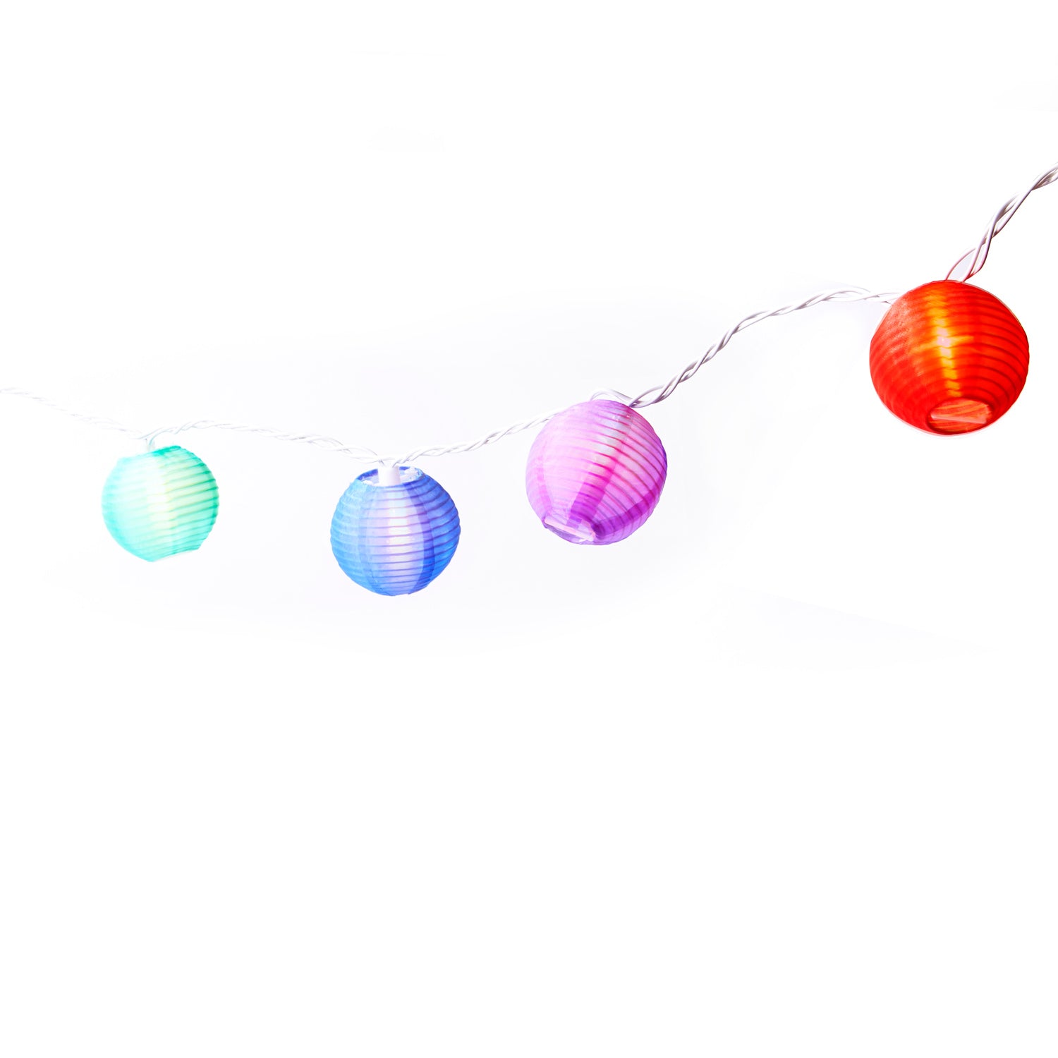 Cara Nylon Lantern String Lights, Multicolor, Strand of 20