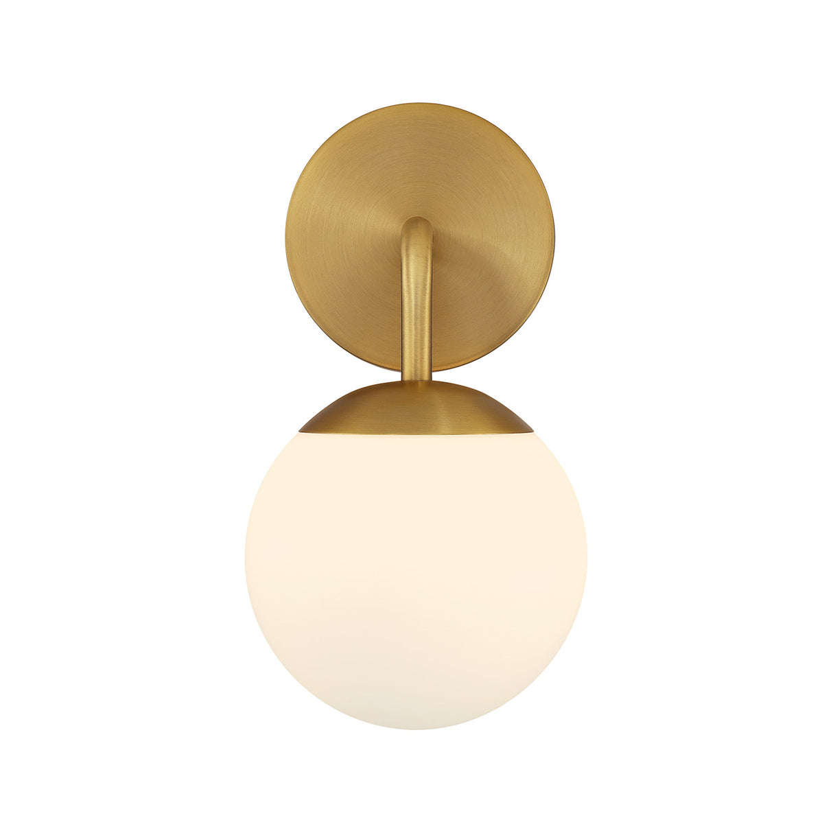 Castell Single Globe LED Vanity Light, Aged Brass