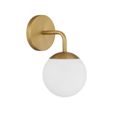 Castell Single Globe LED Vanity Light, Aged Brass