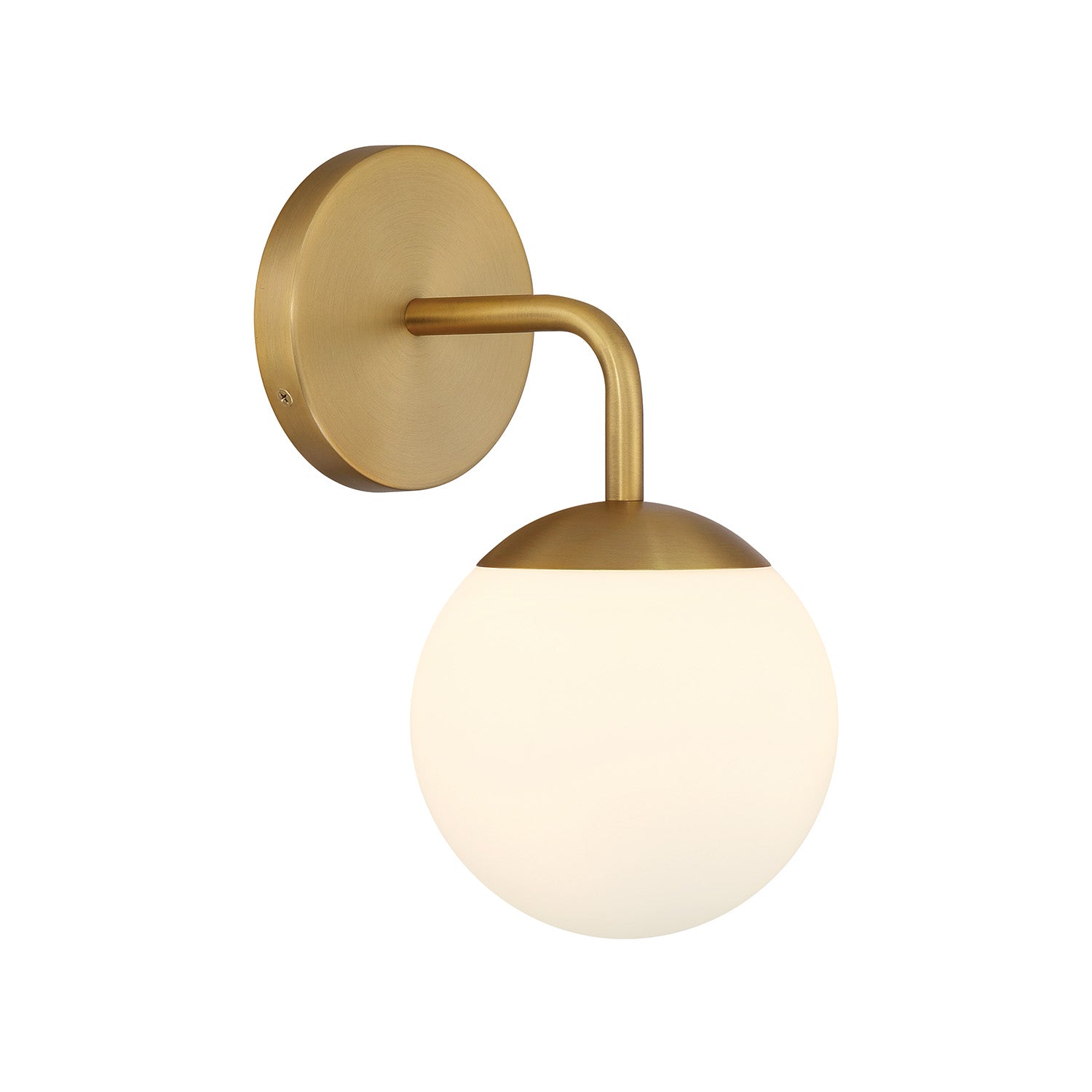 Castell Single Globe LED Vanity Light, Aged Brass