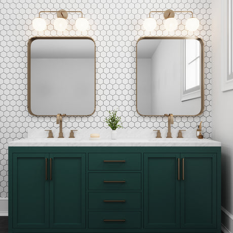 Castell 3 Globe LED Vanity, Aged Brass