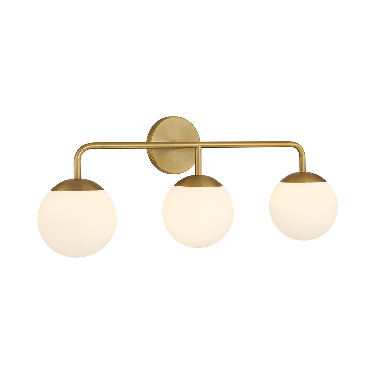 Castell 3 Globe LED Vanity, Aged Brass