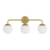 Open Box Castell 3 Globe LED Vanity, Aged Brass