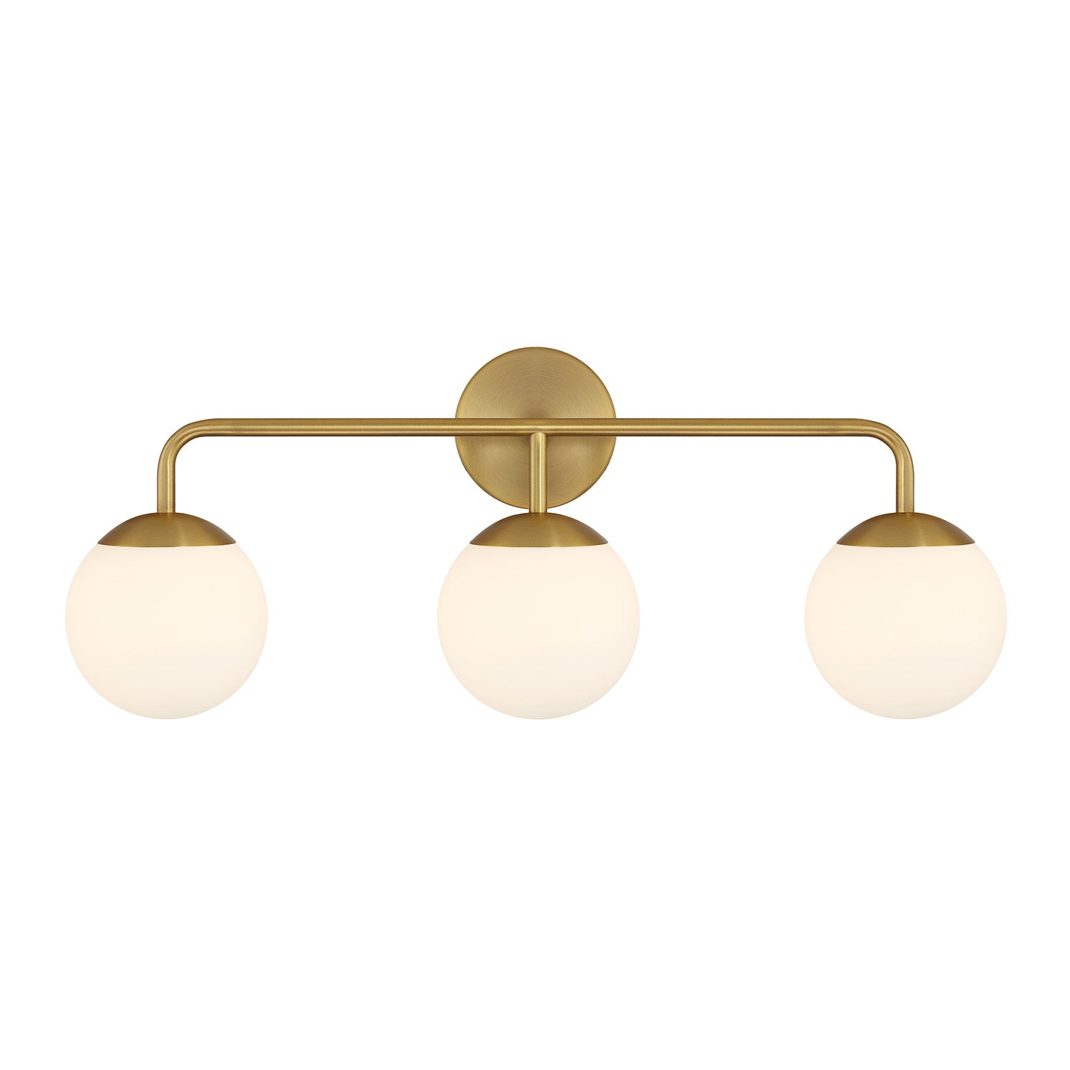 Castell 3 Globe LED Vanity, Aged Brass