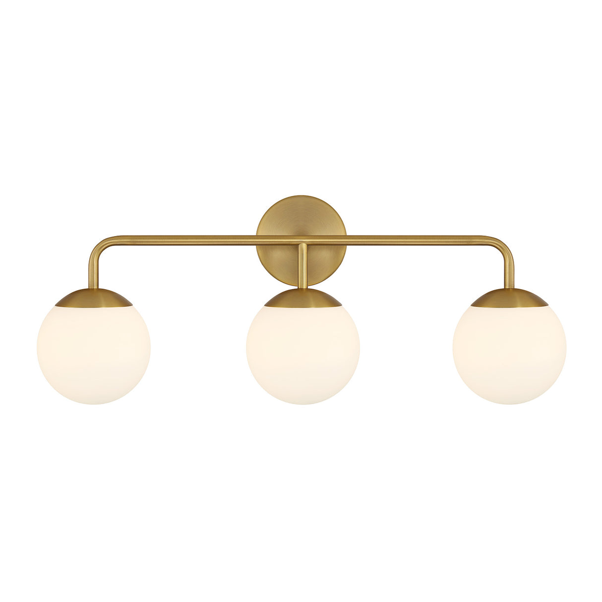 Open Box Castell 3 Globe LED Vanity, Aged Brass