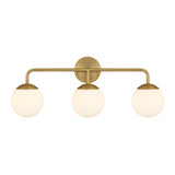 Open Box Castell 3 Globe LED Vanity, Aged Brass