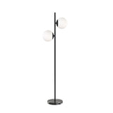 Castell 2 Globe LED Floor Lamp, Matte Black