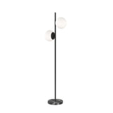 Castell 2 Globe LED Floor Lamp, Matte Black