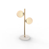 Castell 2 Globe LED Table Lamp, Aged Brass
