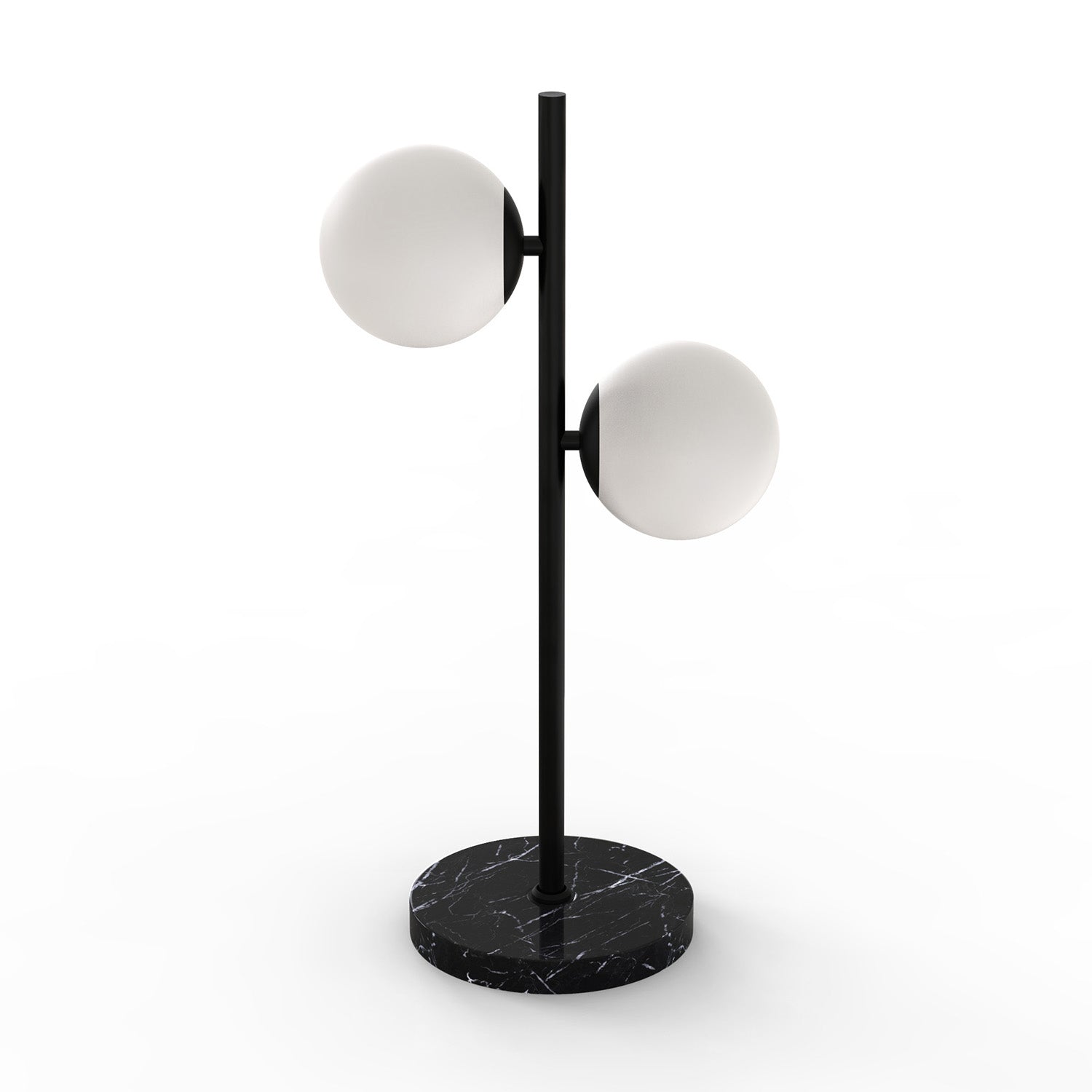 Castell 2 Globe LED Table Lamp, Matte Black