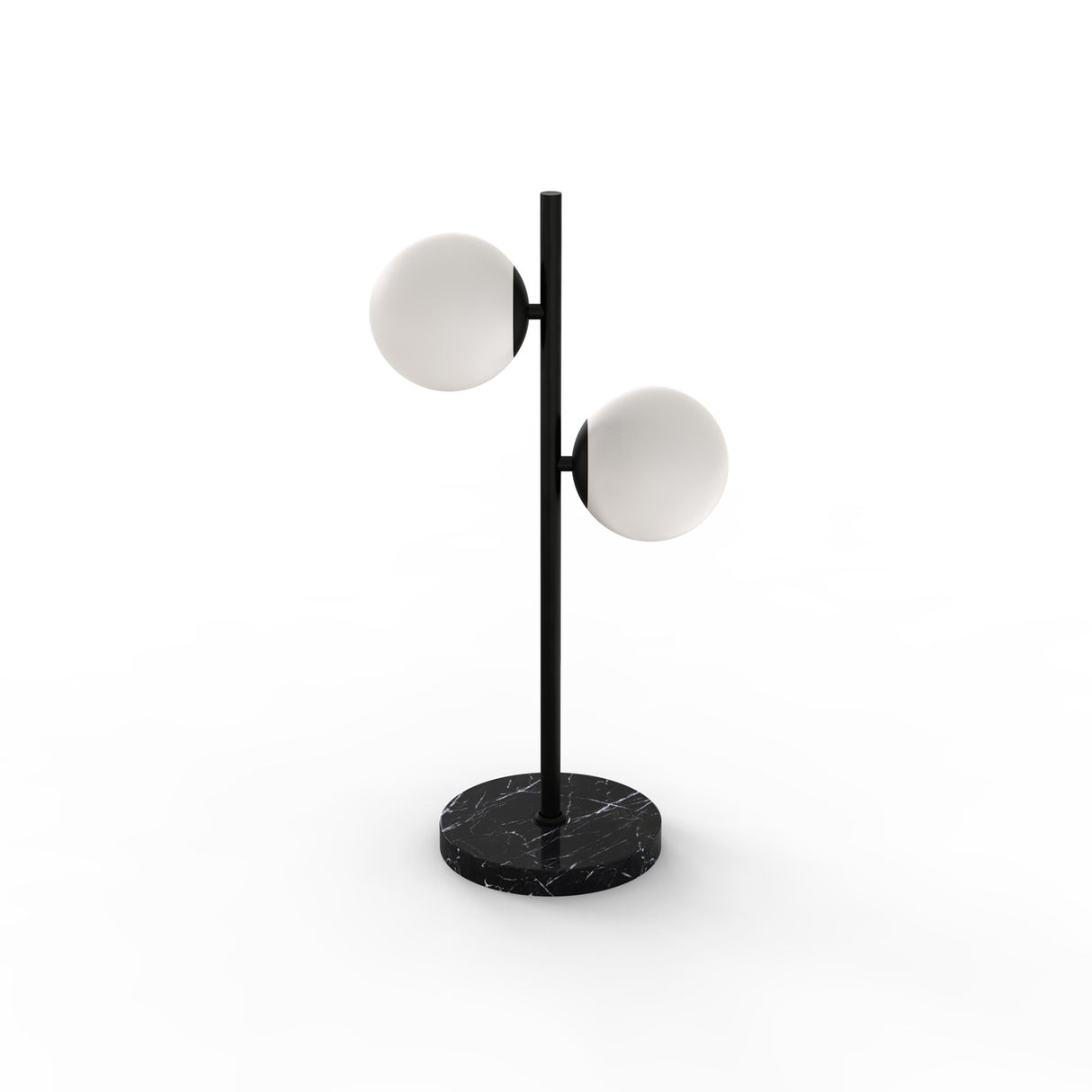 Castell 2 Globe LED Table Lamp, Matte Black