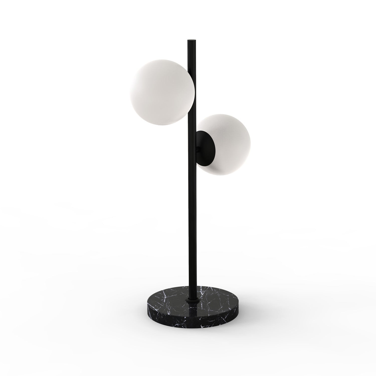 Castell 2 Globe LED Table Lamp, Matte Black