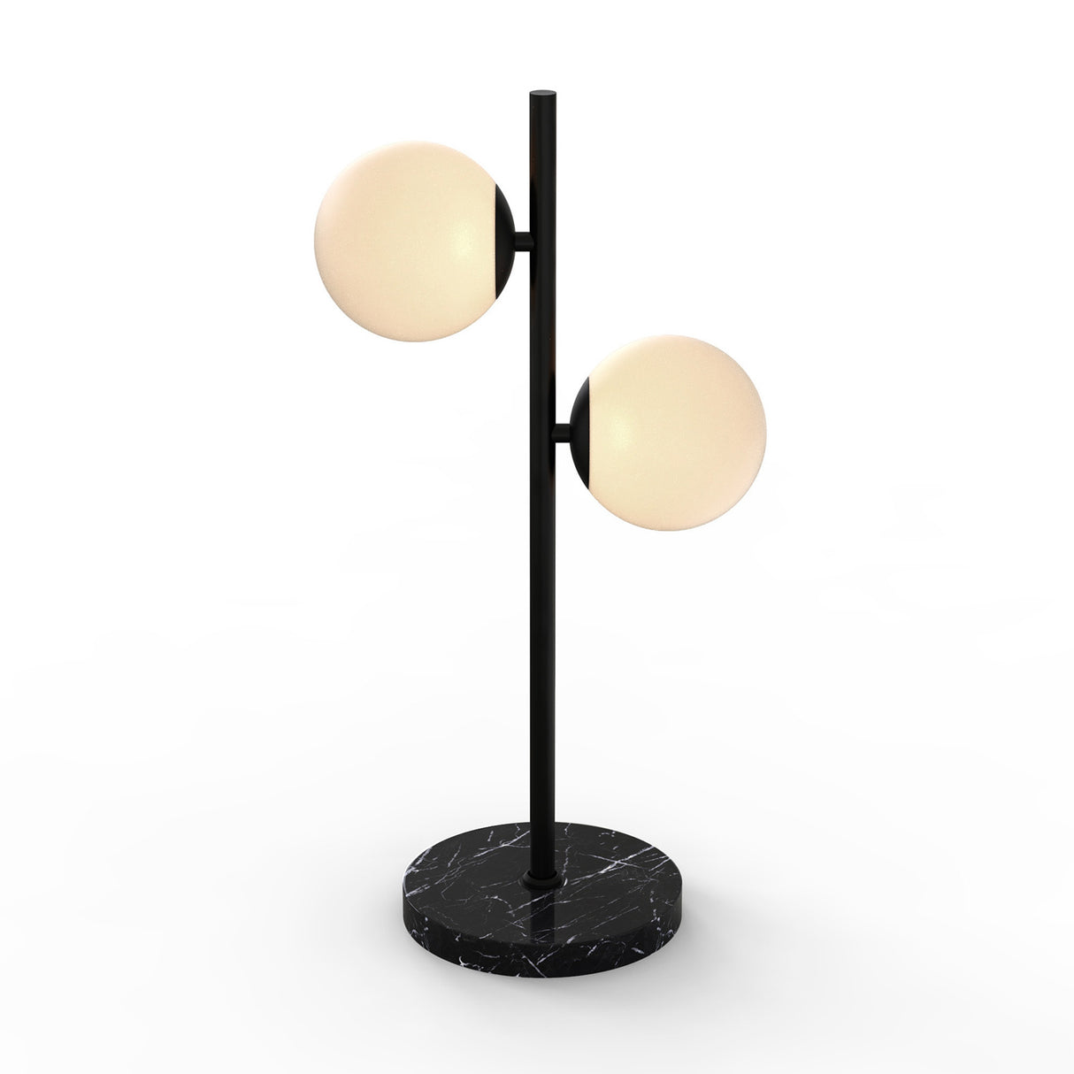 Castell 2 Globe LED Table Lamp, Matte Black