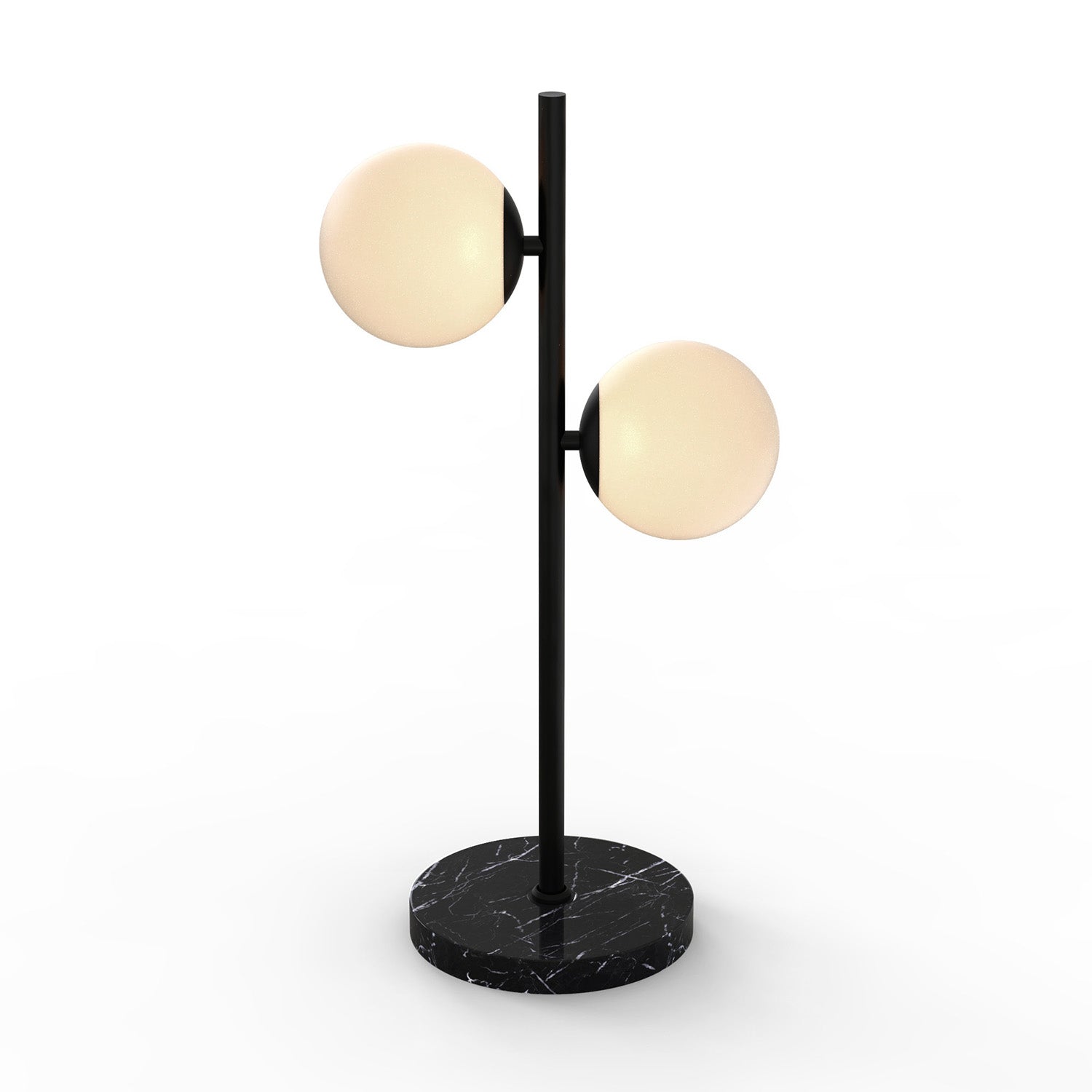 Castell 2 Globe LED Table Lamp, Matte Black