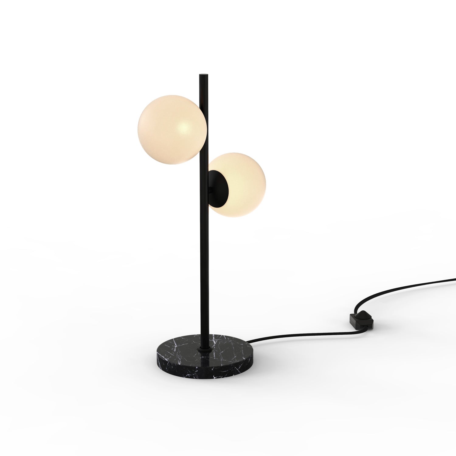 Castell 2 Globe LED Table Lamp, Matte Black